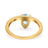 Pear Teardrop Natural Stone Wedding Ring