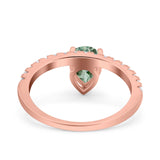 Pear Teardrop Natural Stone Wedding Ring