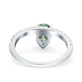 Pear Teardrop Natural Stone Wedding Ring