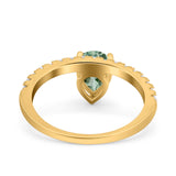 Pear Teardrop Natural Stone Wedding Ring