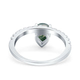 Pear Teardrop Natural Stone Wedding Ring