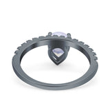 Pear Teardrop Natural Stone Wedding Ring