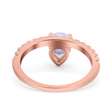Pear Teardrop Natural Stone Wedding Ring