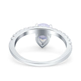 Pear Teardrop Natural Stone Wedding Ring