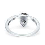 Pear Teardrop Natural Stone Wedding Ring