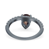 Pear Teardrop Natural Stone Wedding Ring