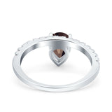 Pear Teardrop Natural Stone Wedding Ring