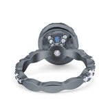 Oval Natural Stone Art Deco Ring