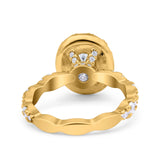 Oval Natural Stone Art Deco Ring