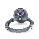 Oval Natural Stone Art Deco Ring