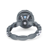 Oval Natural Stone Art Deco Ring