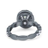 Oval Natural Stone Art Deco Ring