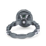 Oval Natural Stone Art Deco Ring