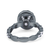 Oval Natural Stone Art Deco Ring