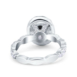 Oval Natural Stone Art Deco Ring