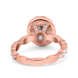 Oval Natural Stone Art Deco Ring