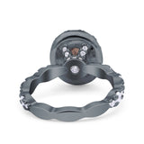 Oval Natural Stone Art Deco Ring