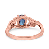 Oval Natural Stone Leaf Split Shank Ring