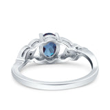 Oval Natural Stone Leaf Split Shank Ring