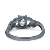 Oval Natural Stone Leaf Split Shank Ring