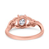 Oval Natural Stone Leaf Split Shank Ring