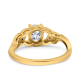 Oval Natural Stone Leaf Split Shank Ring