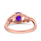 Oval Natural Stone Leaf Split Shank Ring