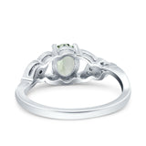 Oval Natural Stone Leaf Split Shank Ring