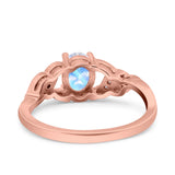 Oval Natural Stone Leaf Split Shank Ring