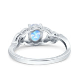 Oval Natural Stone Leaf Split Shank Ring