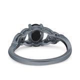 Oval Natural Stone Leaf Split Shank Ring