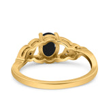 Oval Natural Stone Leaf Split Shank Ring