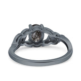 Oval Natural Stone Leaf Split Shank Ring