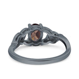 Oval Natural Stone Leaf Split Shank Ring