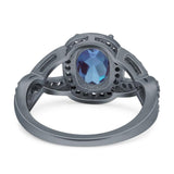 Oval Natural Stone Infinity Twisted Ring