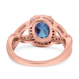 Oval Natural Stone Infinity Twisted Ring