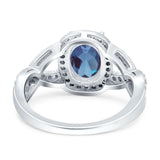 Oval Natural Stone Infinity Twisted Ring