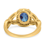 Oval Natural Stone Infinity Twisted Ring