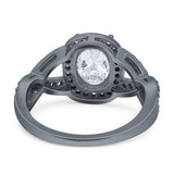 Oval Natural Stone Infinity Twisted Ring