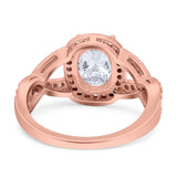 Oval Natural Stone Infinity Twisted Ring