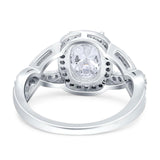 Oval Natural Stone Infinity Twisted Ring