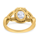 Oval Natural Stone Infinity Twisted Ring