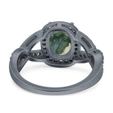 Oval Natural Stone Infinity Twisted Ring
