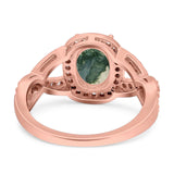 Oval Natural Stone Infinity Twisted Ring