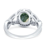 Oval Natural Stone Infinity Twisted Ring