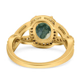 Oval Natural Stone Infinity Twisted Ring