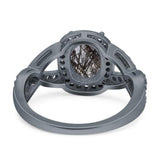Oval Natural Stone Infinity Twisted Ring