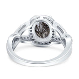 Oval Natural Stone Infinity Twisted Ring