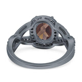 Oval Natural Stone Infinity Twisted Ring