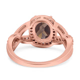 Oval Natural Stone Infinity Twisted Ring